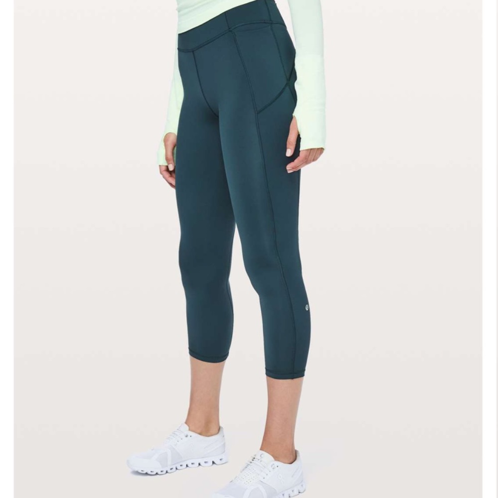 Lululemon Final Lap Crop 23” Nocturnal Teal Sz 10